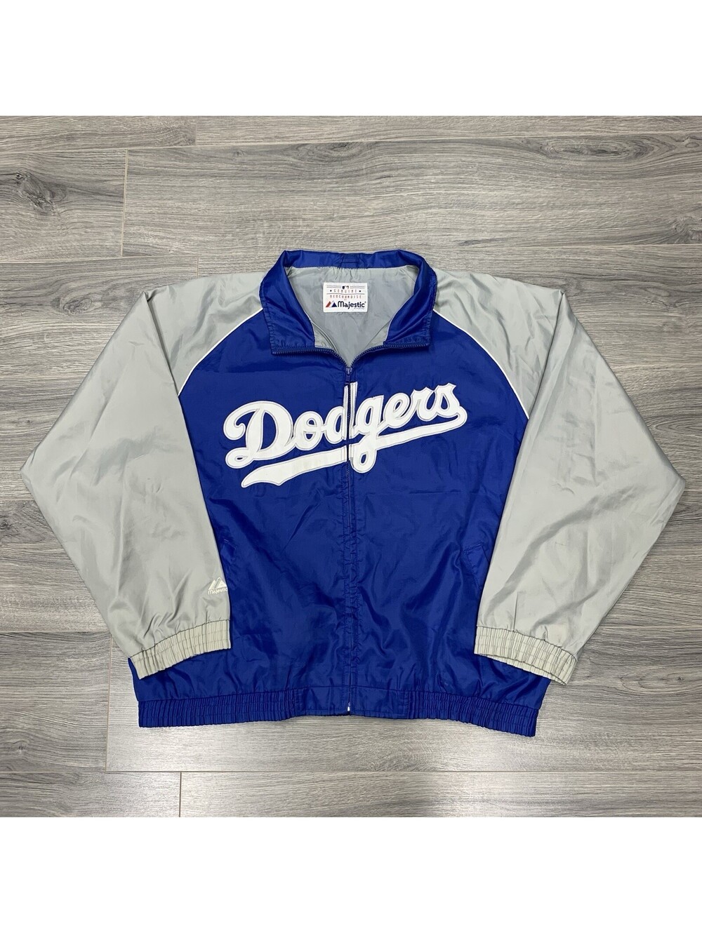 Vintage Majestic Los Angeles Dodgers Windbreaker Jacket XL Rare Men’s Blue Zip